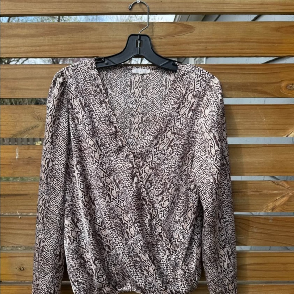Women's Snake Print Wrap Top